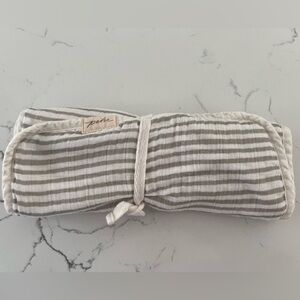 Pehr Burp Cloth Strips Away Pebble Grey NWOT